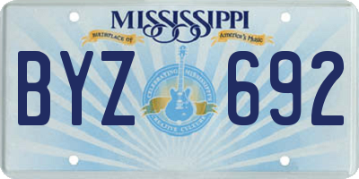 MS license plate BYZ692