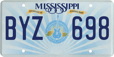 MS license plate BYZ698