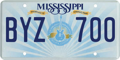 MS license plate BYZ700