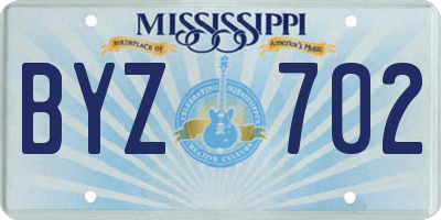 MS license plate BYZ702