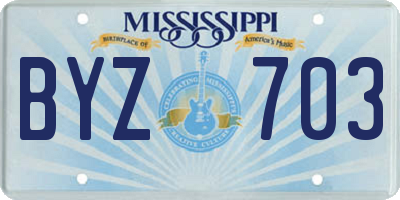 MS license plate BYZ703