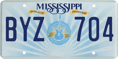 MS license plate BYZ704