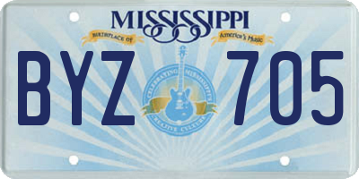 MS license plate BYZ705