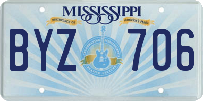 MS license plate BYZ706