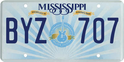 MS license plate BYZ707