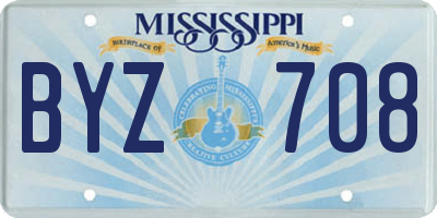 MS license plate BYZ708