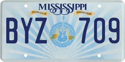 MS license plate BYZ709