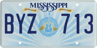 MS license plate BYZ713