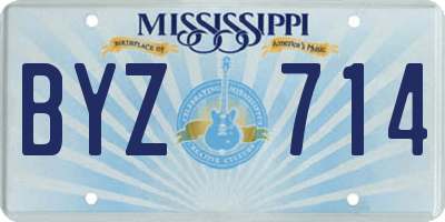 MS license plate BYZ714
