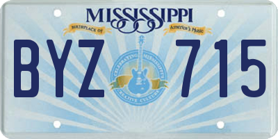 MS license plate BYZ715