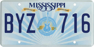 MS license plate BYZ716