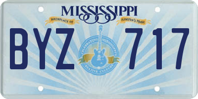 MS license plate BYZ717