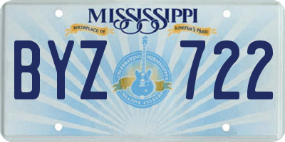 MS license plate BYZ722