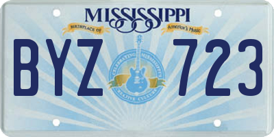 MS license plate BYZ723