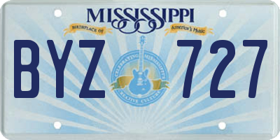 MS license plate BYZ727