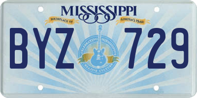 MS license plate BYZ729