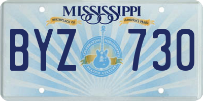 MS license plate BYZ730
