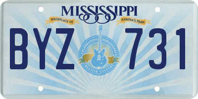 MS license plate BYZ731