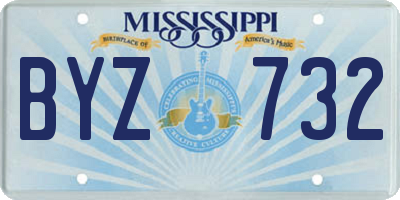 MS license plate BYZ732