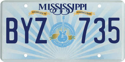 MS license plate BYZ735