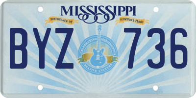 MS license plate BYZ736