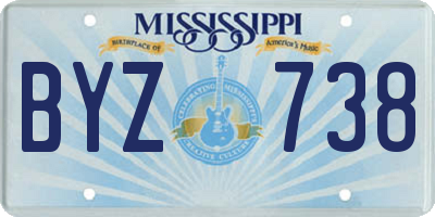MS license plate BYZ738