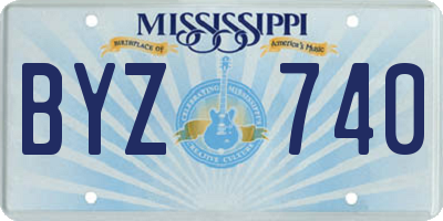 MS license plate BYZ740