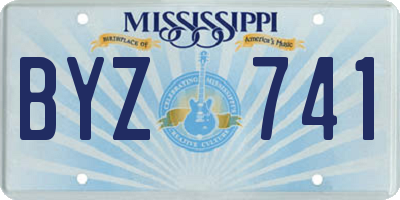 MS license plate BYZ741
