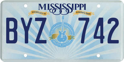MS license plate BYZ742