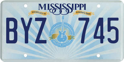 MS license plate BYZ745