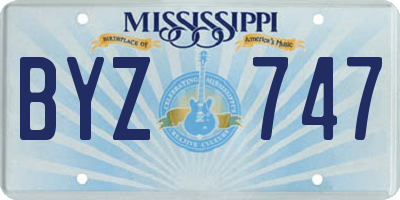MS license plate BYZ747