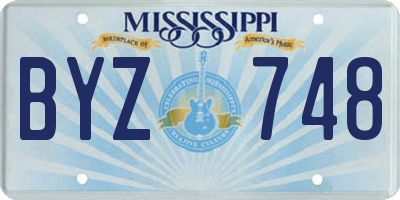 MS license plate BYZ748