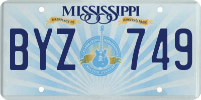 MS license plate BYZ749