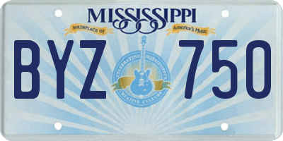 MS license plate BYZ750