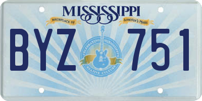MS license plate BYZ751