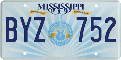 MS license plate BYZ752