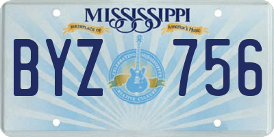 MS license plate BYZ756
