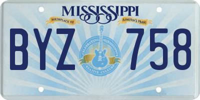 MS license plate BYZ758