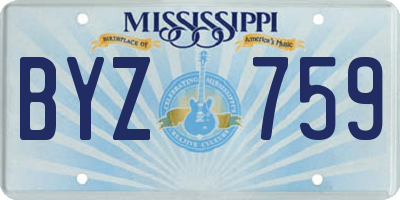 MS license plate BYZ759