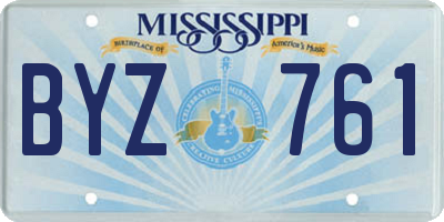 MS license plate BYZ761