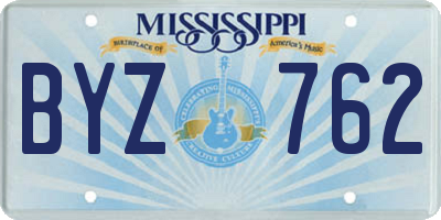 MS license plate BYZ762