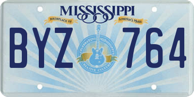 MS license plate BYZ764