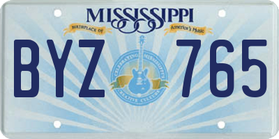 MS license plate BYZ765