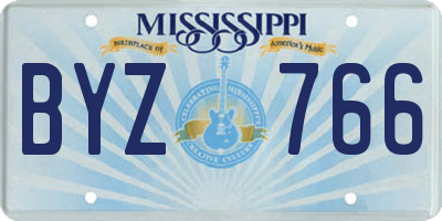 MS license plate BYZ766