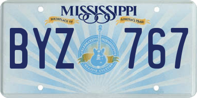 MS license plate BYZ767