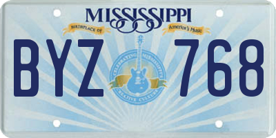 MS license plate BYZ768