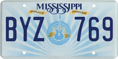 MS license plate BYZ769