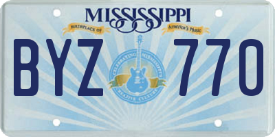 MS license plate BYZ770