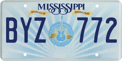 MS license plate BYZ772