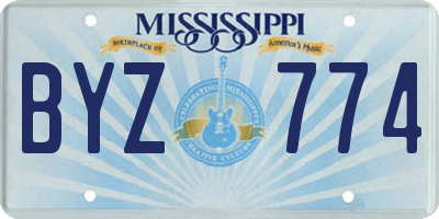 MS license plate BYZ774